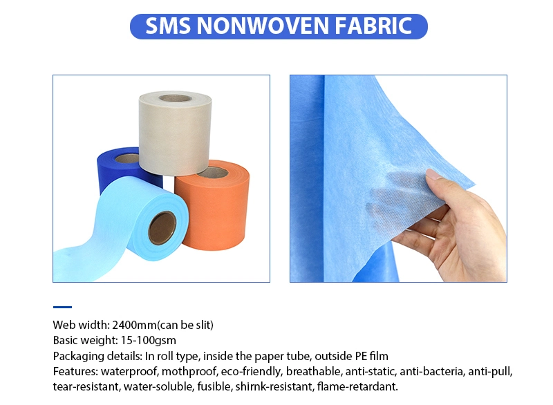 Factory Provide Blue and White PP Spunbond Polypropylene Nonwoven Fabric